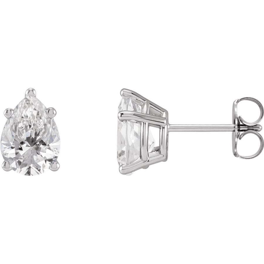 Melden Pam pear lab-grown diamond stud earrings in White Gold