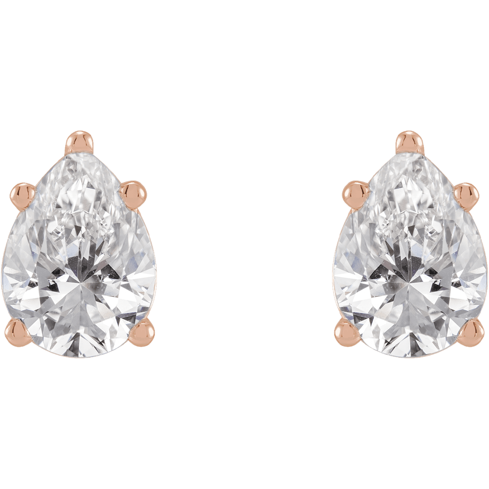 Melden Pam pear lab-grown diamond stud earrings in Rose Gold