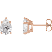 Melden Pam pear lab-grown diamond stud earrings in Rose Gold