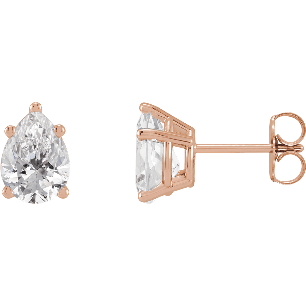 Melden Pam pear lab-grown diamond stud earrings in Rose Gold