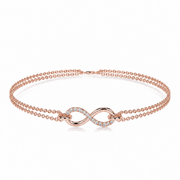 Melden 14k Rose Gold Infinity Bracelet 0.16ct Total Diamond