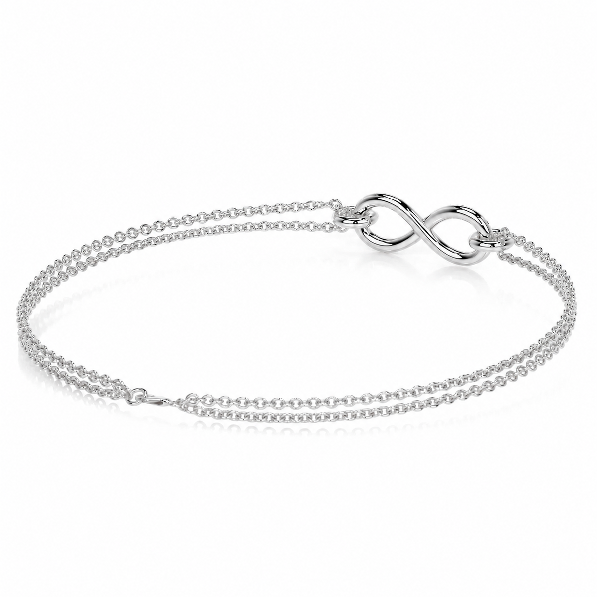 Melden 14k White Gold Infinity Bracelet 0.16ct Total Diamond