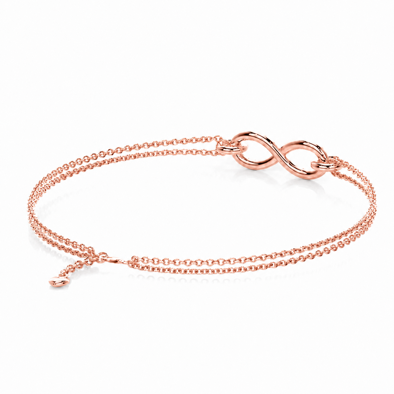 Melden 14k Rose Gold Infinity Bracelet 0.32ct Total Diamond