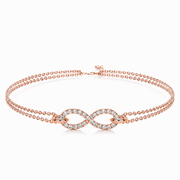 Melden 14k Rose Gold Infinity Bracelet 0.32ct Total Diamond