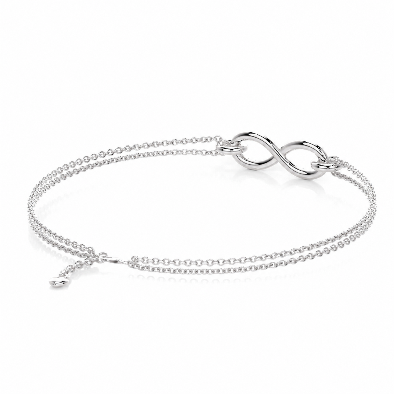 Melden 14k White Gold Infinity Bracelet 0.32ct Total Diamond