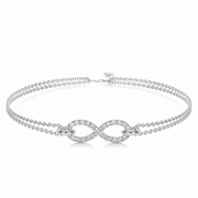 Melden 14k White Gold Infinity Bracelet 0.32ct Total Diamond