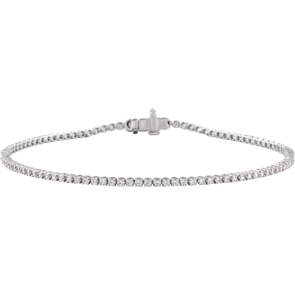 Melden 14k White Gold Line Tennis Bracelet 1ct Total Diamond