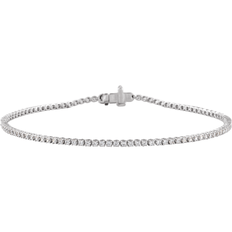 Melden 14k White Gold Line Tennis Bracelet 1ct Total Diamond