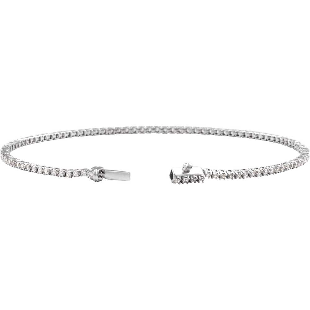 Melden 14k White Gold Line Tennis Bracelet 1ct Total Diamond