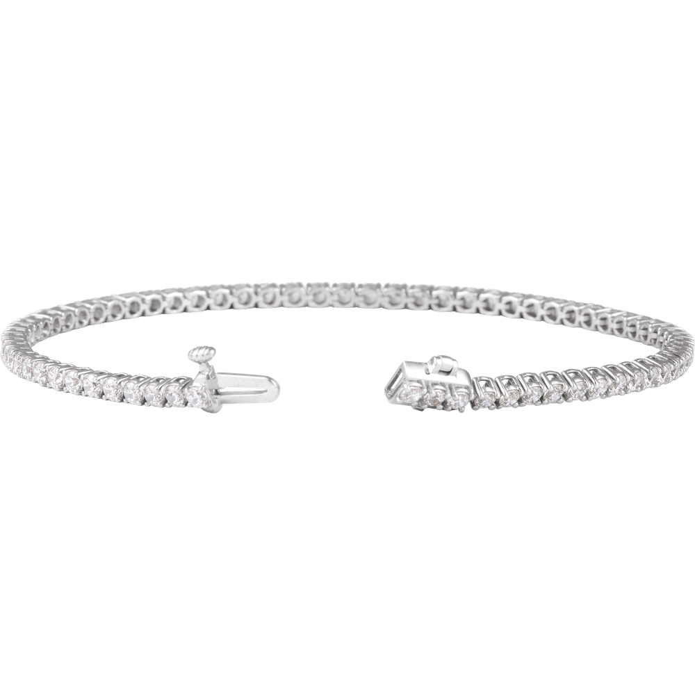 Melden 14k White Gold Line Tennis Bracelet 3ct Total Diamond
