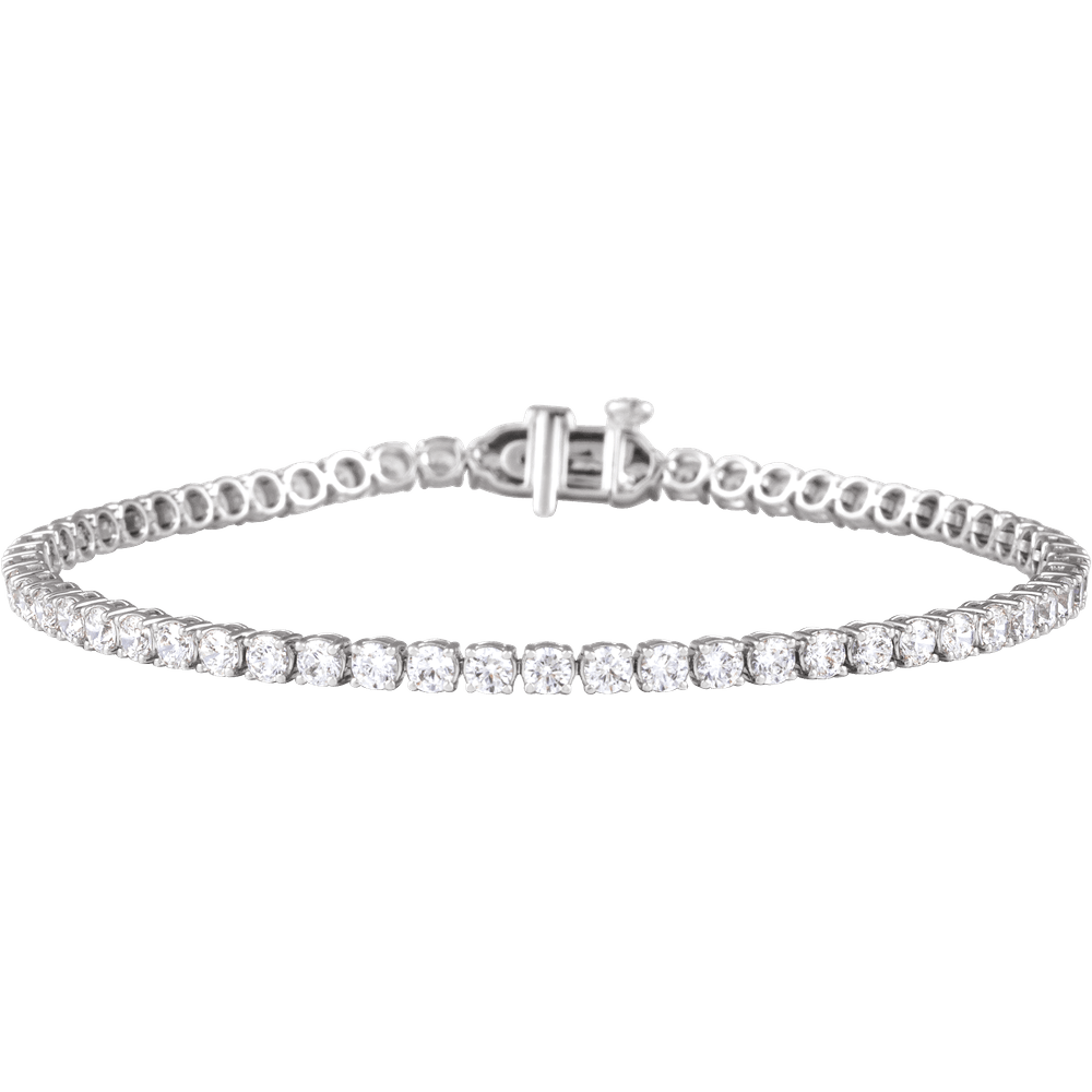 Melden 14k White Gold Line Tennis Bracelet 4ct Total Diamond