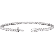 Melden 14k White Gold Line Tennis Bracelet 5ct Total Diamond