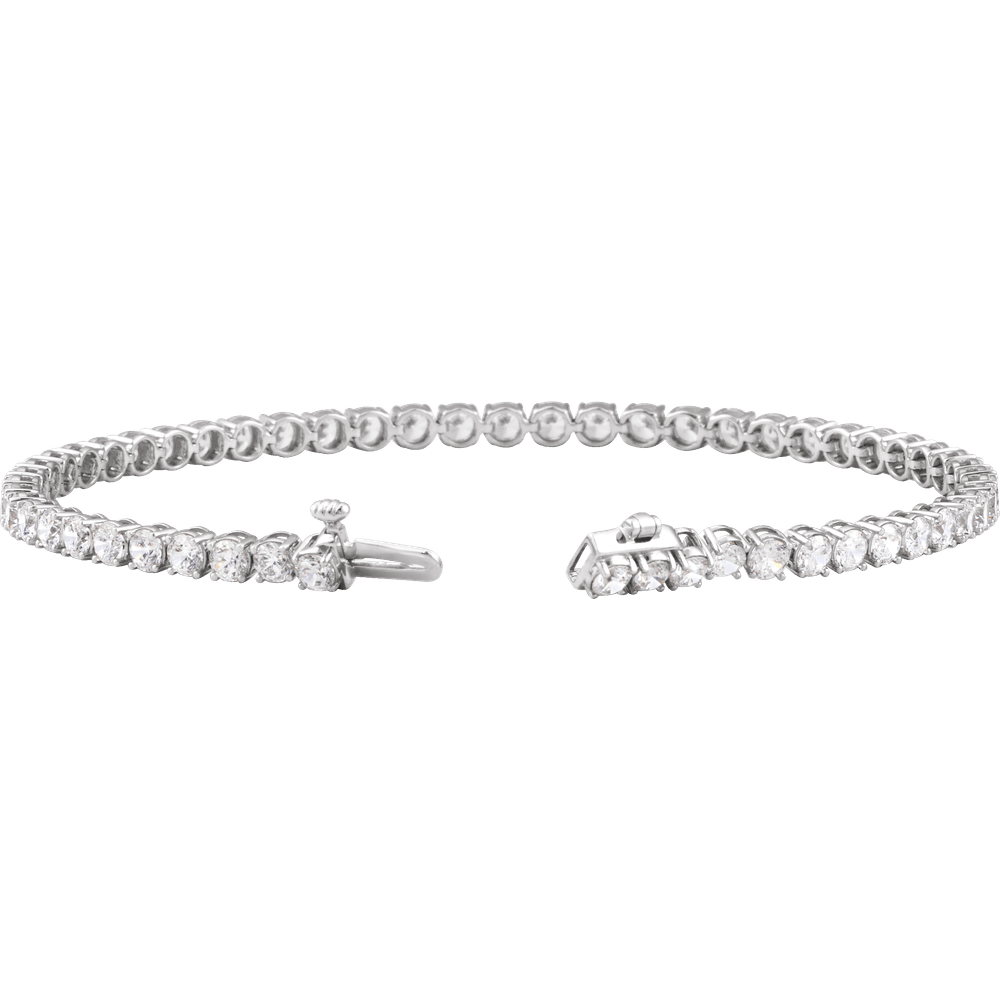 Melden 14k White Gold Line Tennis Bracelet 5ct Total Diamond