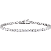 Melden 14k White Gold Line Tennis Bracelet 5ct Total Diamond