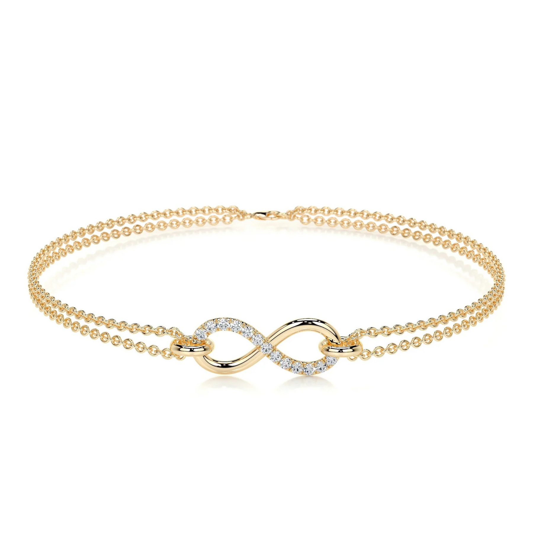 Melden 14k Gold Infinity Bracelet 0.16ct Total Diamond