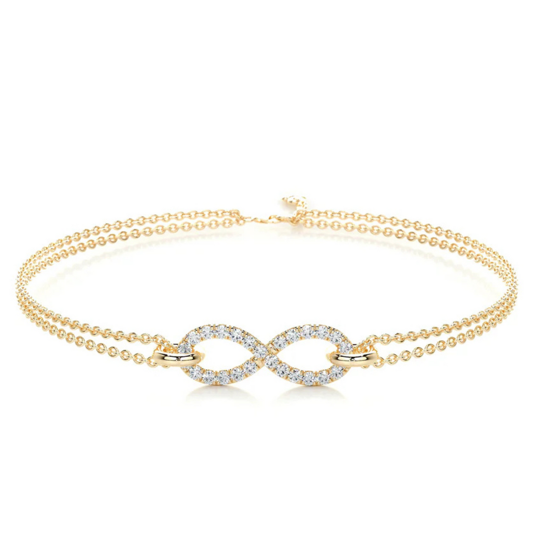 Melden 14k Gold Infinity Bracelet 0.32ct Total Diamond