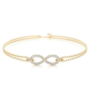 Melden 14k Gold Infinity Bracelet 0.32ct Total Diamond