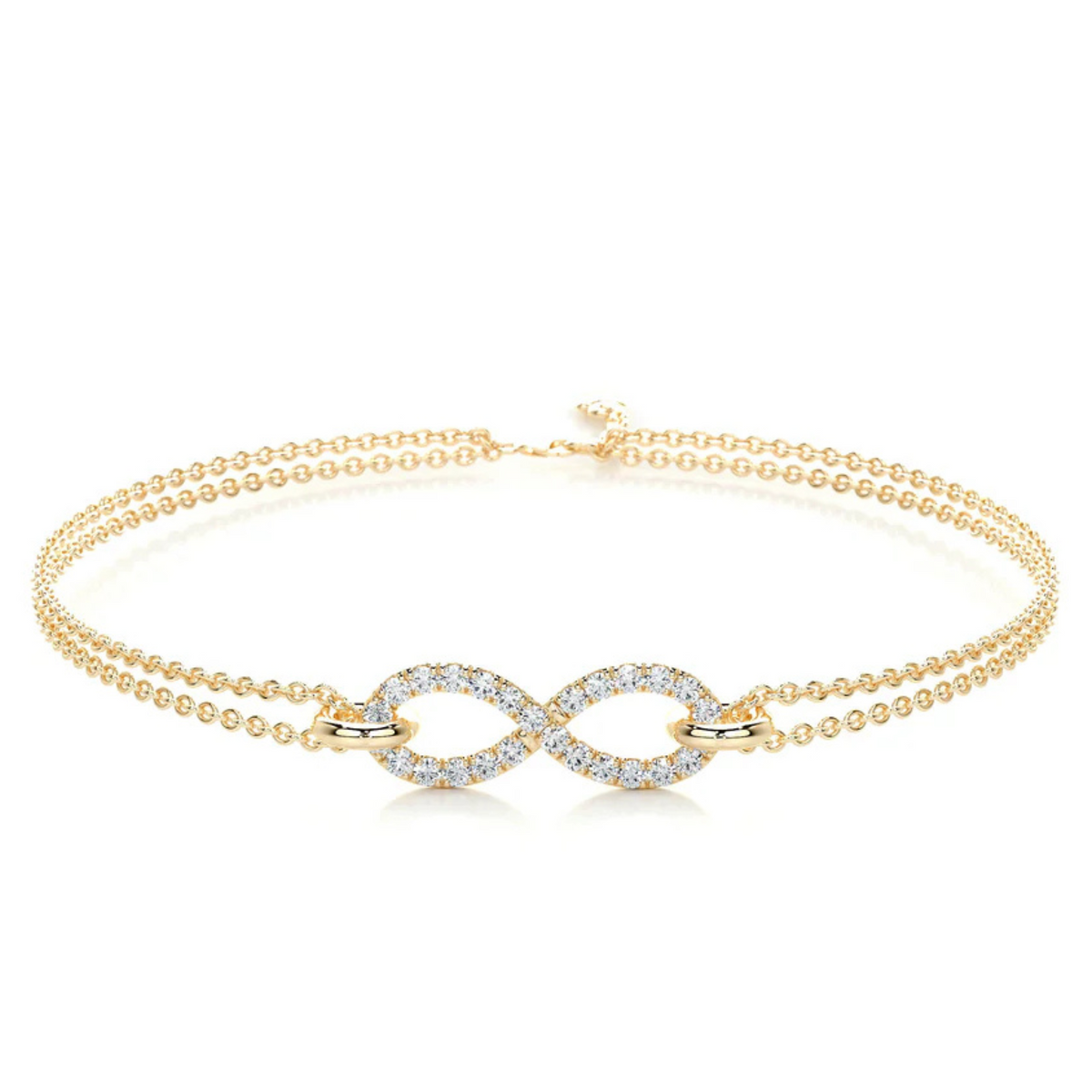 Melden 14k Gold Infinity Bracelet 0.32ct Total Diamond
