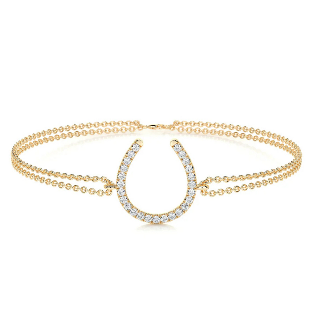 Melden 14k Gold Horse Shoe Bracelet 0.28ct Total Diamond