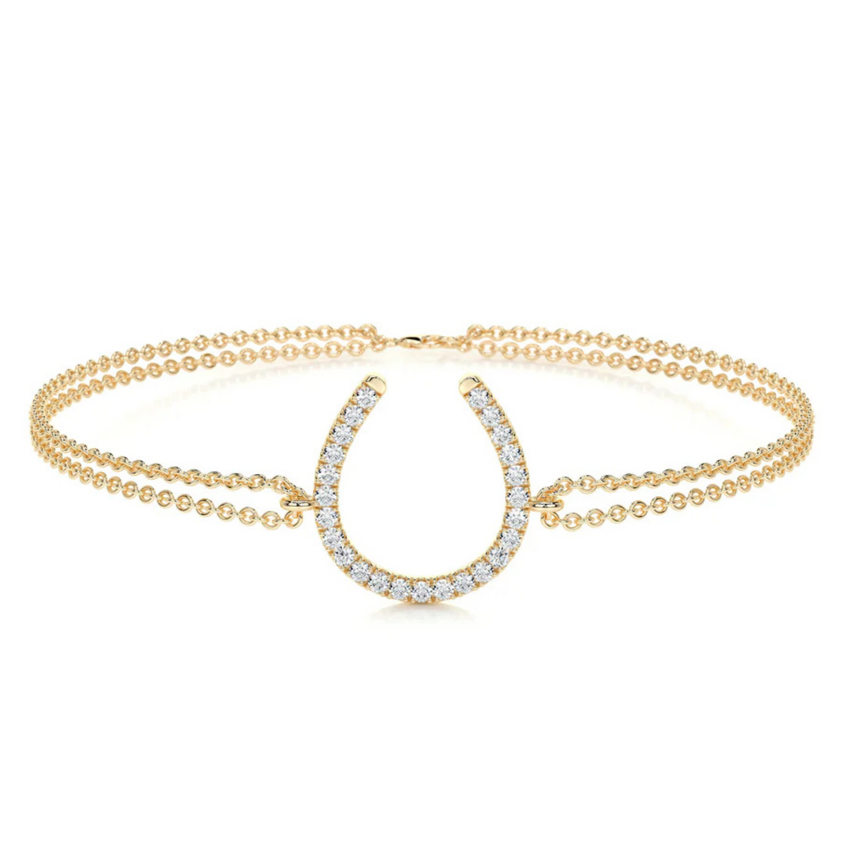 Melden 14k Gold Horse Shoe Bracelet 0.28ct Total Diamond