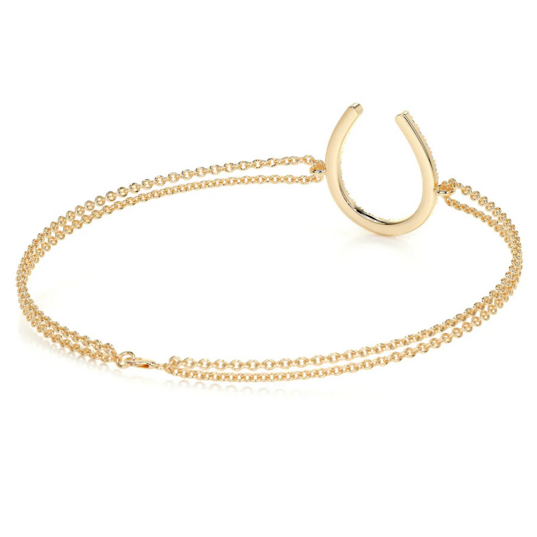 Melden 14k Gold Horse Shoe Bracelet 0.28ct Total Diamond