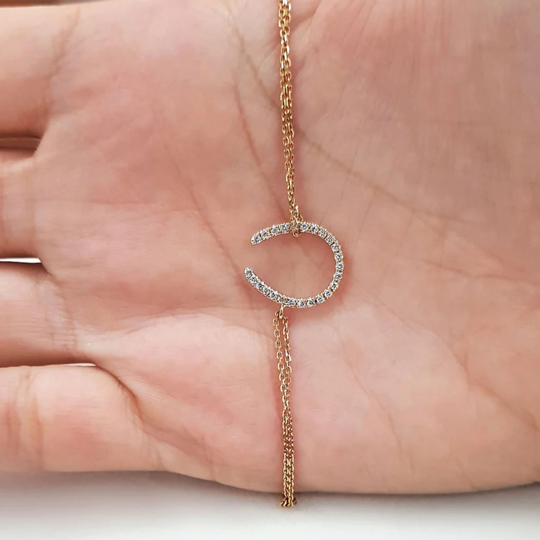 Melden 14k Gold Horse Shoe Bracelet 0.28ct Total Diamond