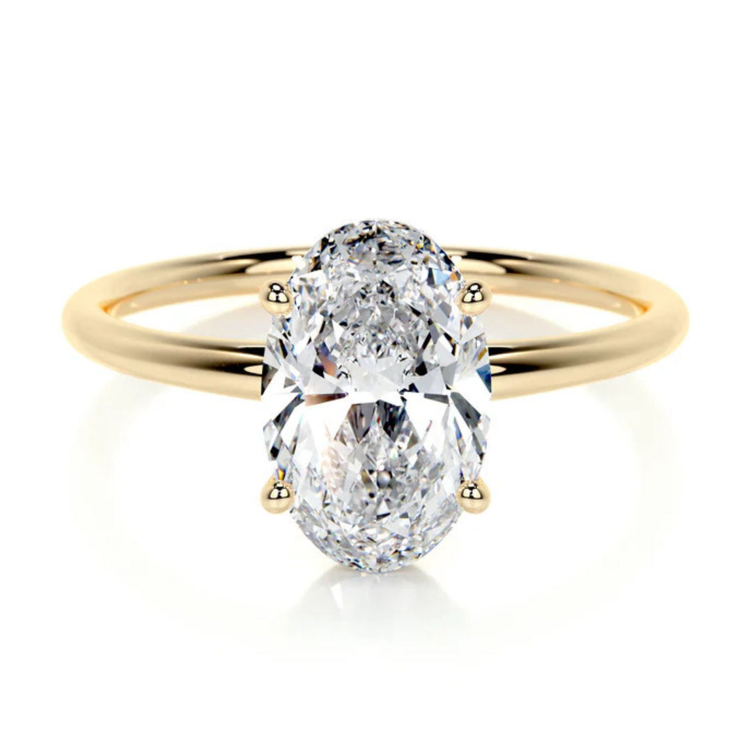 Melden Lisa 4 ct oval diamond ring in 18K Rose Gold