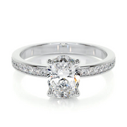 Melden Joy 14k White Gold Ring Oval Diamond Center Stone 2.16ct Total Diamond