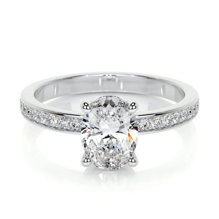 Melden Joy 4 ct oval diamond ring in 18K Rose Gold