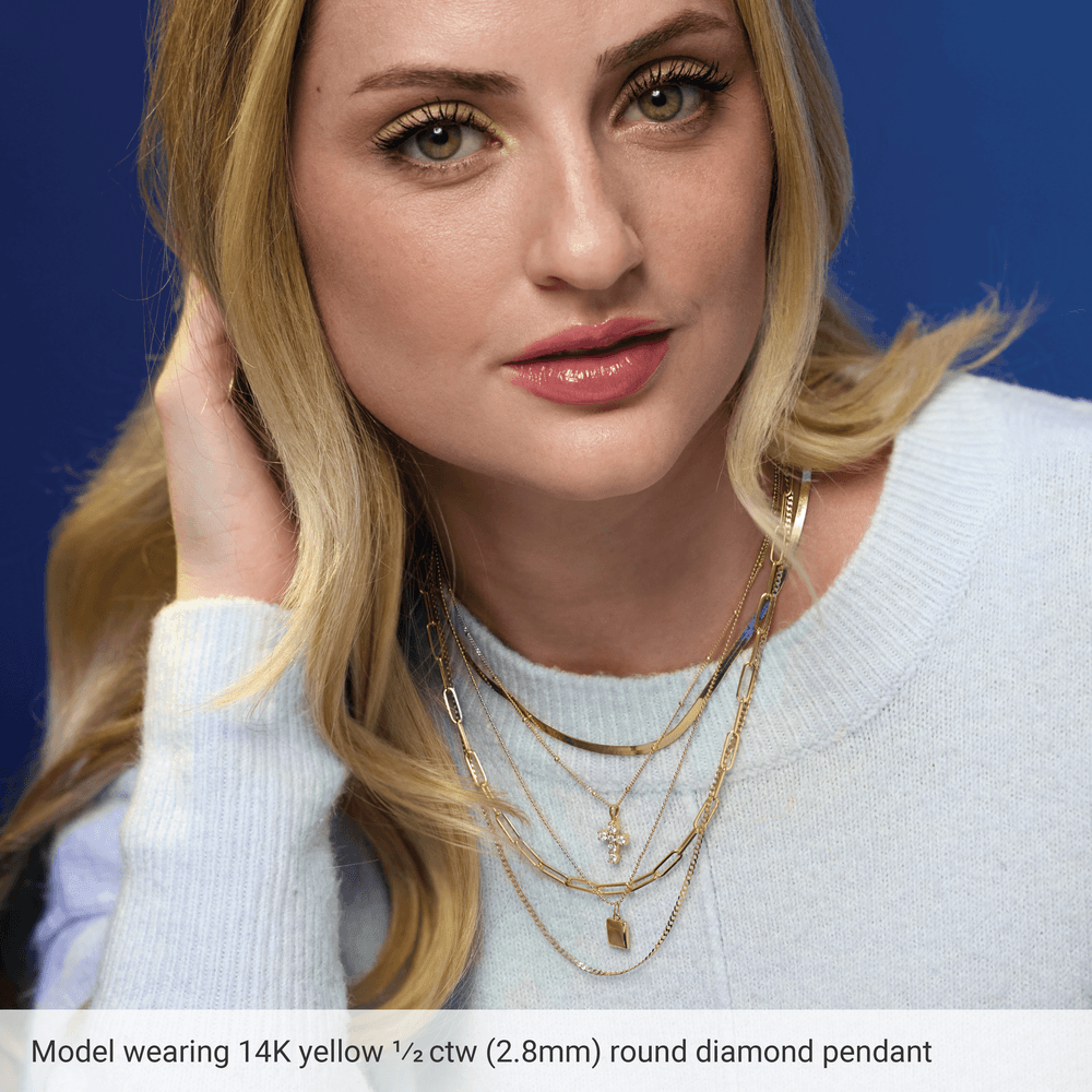 Melden diamond cross necklace and pendant in 14K White Gold