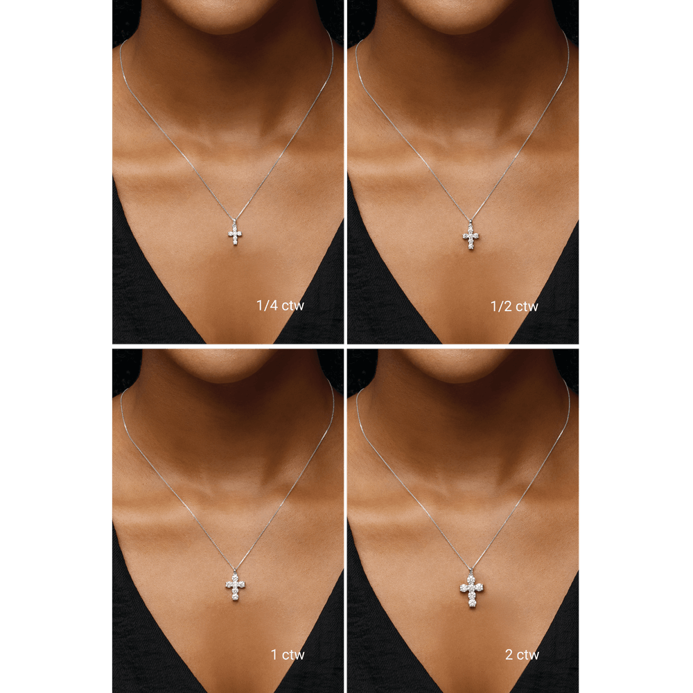 Melden diamond cross necklace and pendant in 14K White Gold