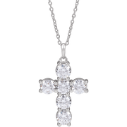Melden diamond cross necklace and pendant in 14K White Gold