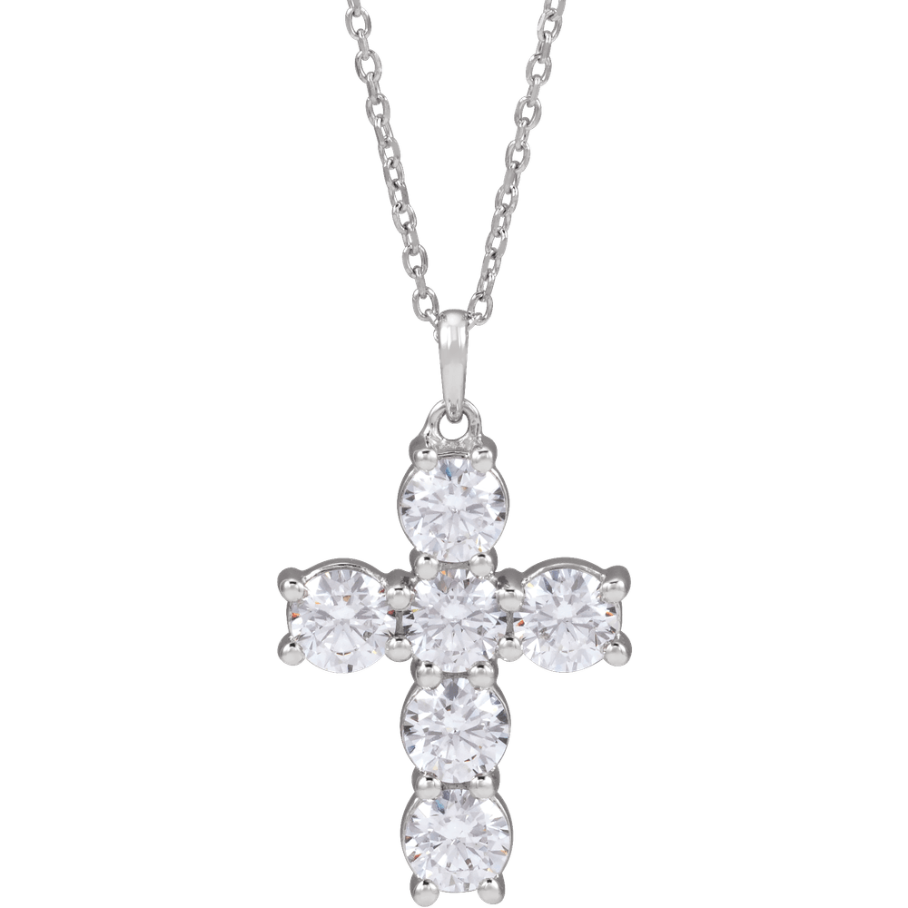 Melden diamond cross necklace and pendant in 14K White Gold