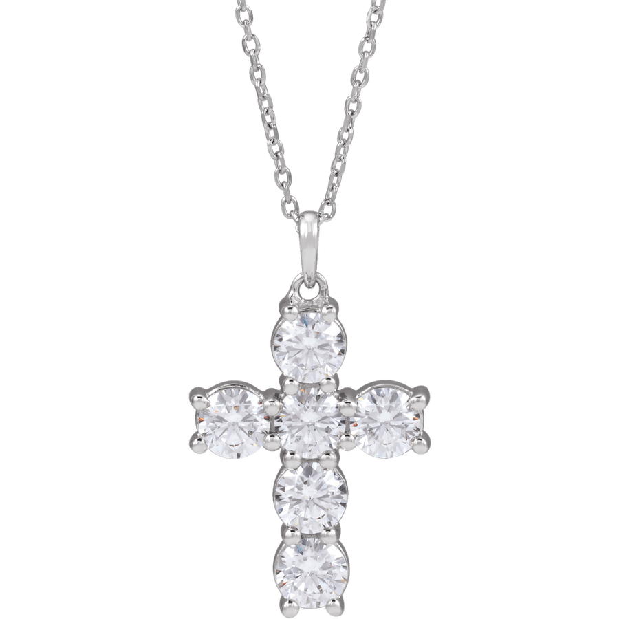 Melden diamond cross necklace and pendant in 14K White Gold