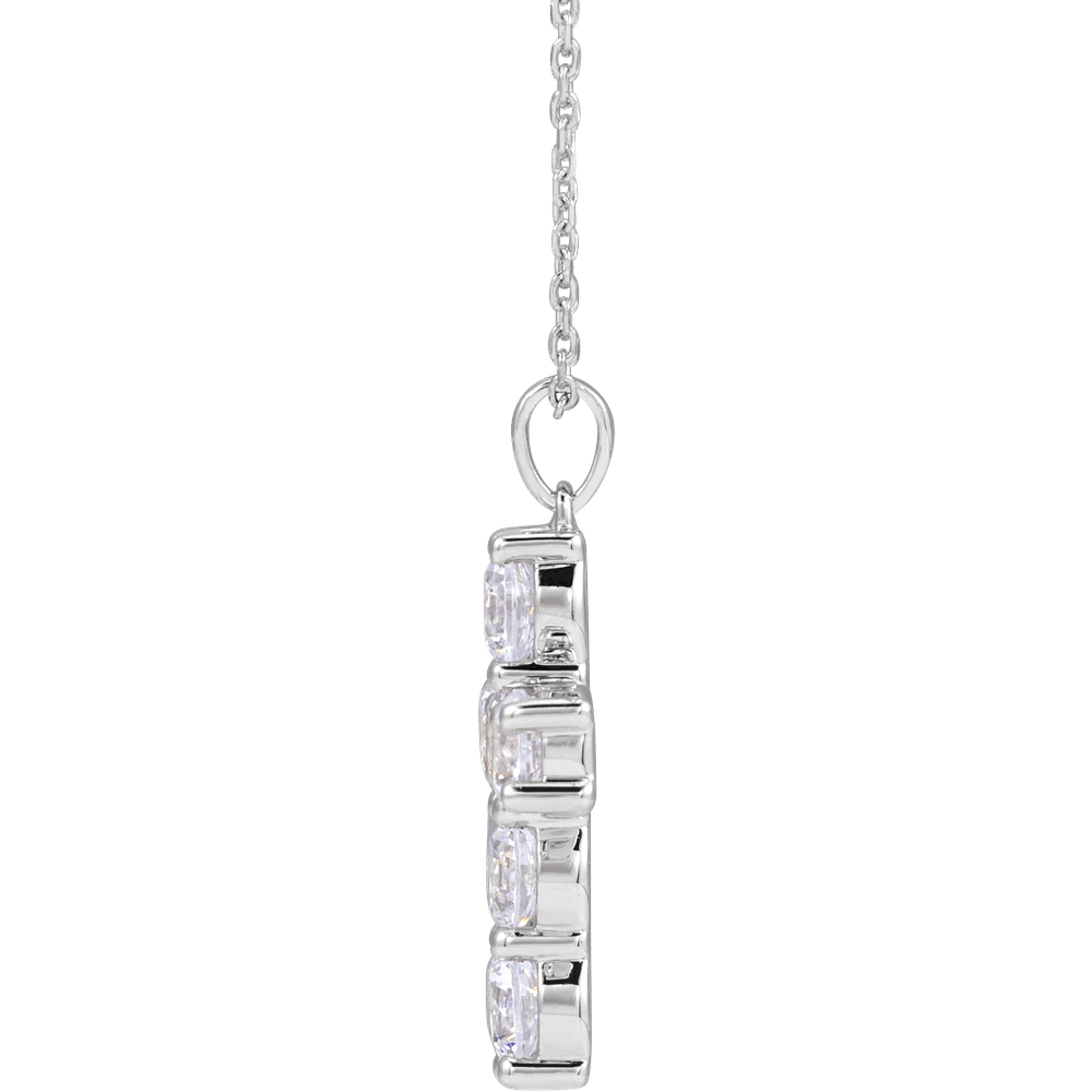 Melden Diamond Cross Necklace & Pendant - White Gold