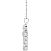 Melden diamond cross necklace and pendant in 14K White Gold