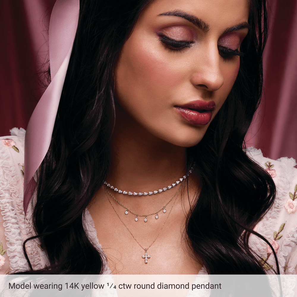 Melden diamond cross necklace and pendant in 14K Gold