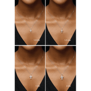 Melden diamond cross necklace and pendant in 14K Gold