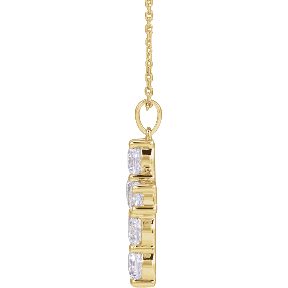 Melden diamond cross necklace and pendant in 14K Gold