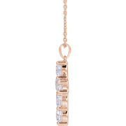 Melden diamond cross necklace and pendant in 14K Rose Gold
