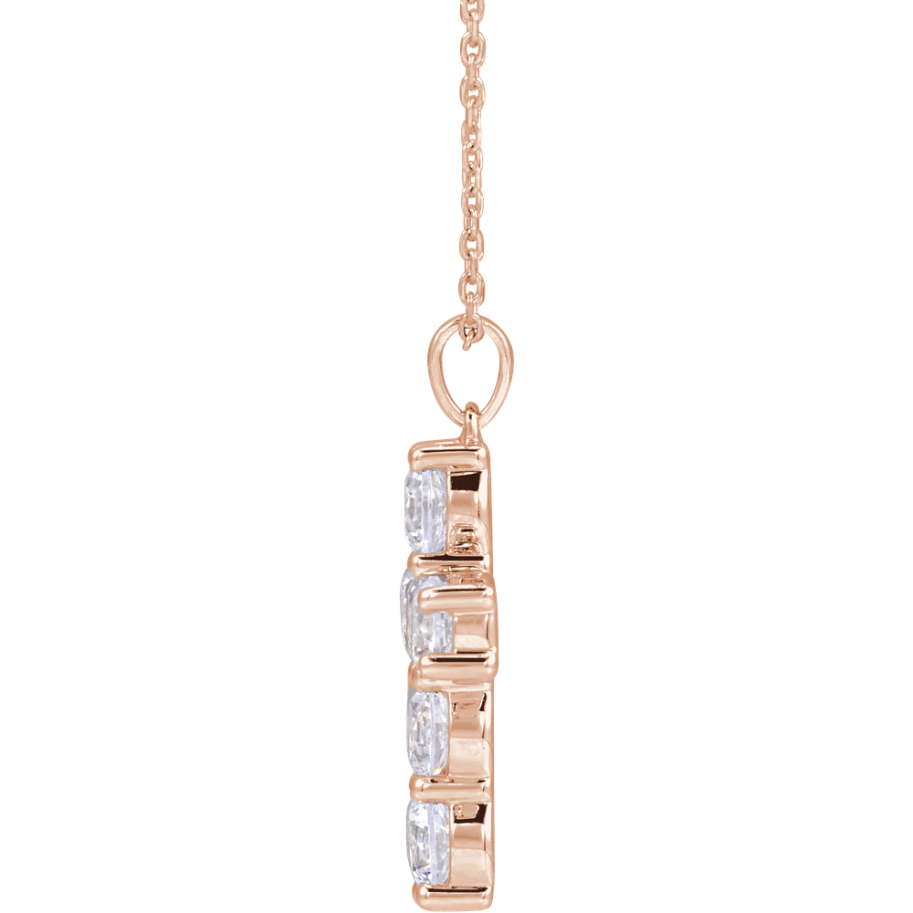 Melden diamond cross necklace and pendant in 14K Rose Gold