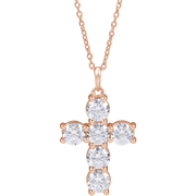 Melden diamond cross necklace and pendant in 14K Rose Gold