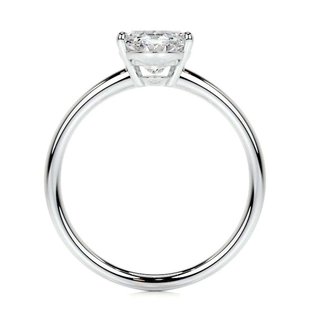 Melden Lisa 18k White Gold Ring Solitaire Center Stone 2.00ct Oval Diamond