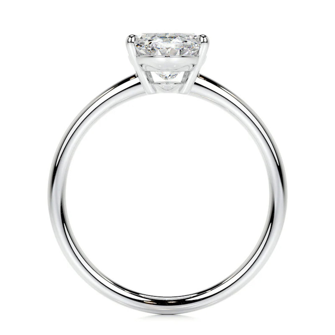 Melden Lisa 14k White Gold Ring Solitaire Center Stone 2.00ct Oval Diamond