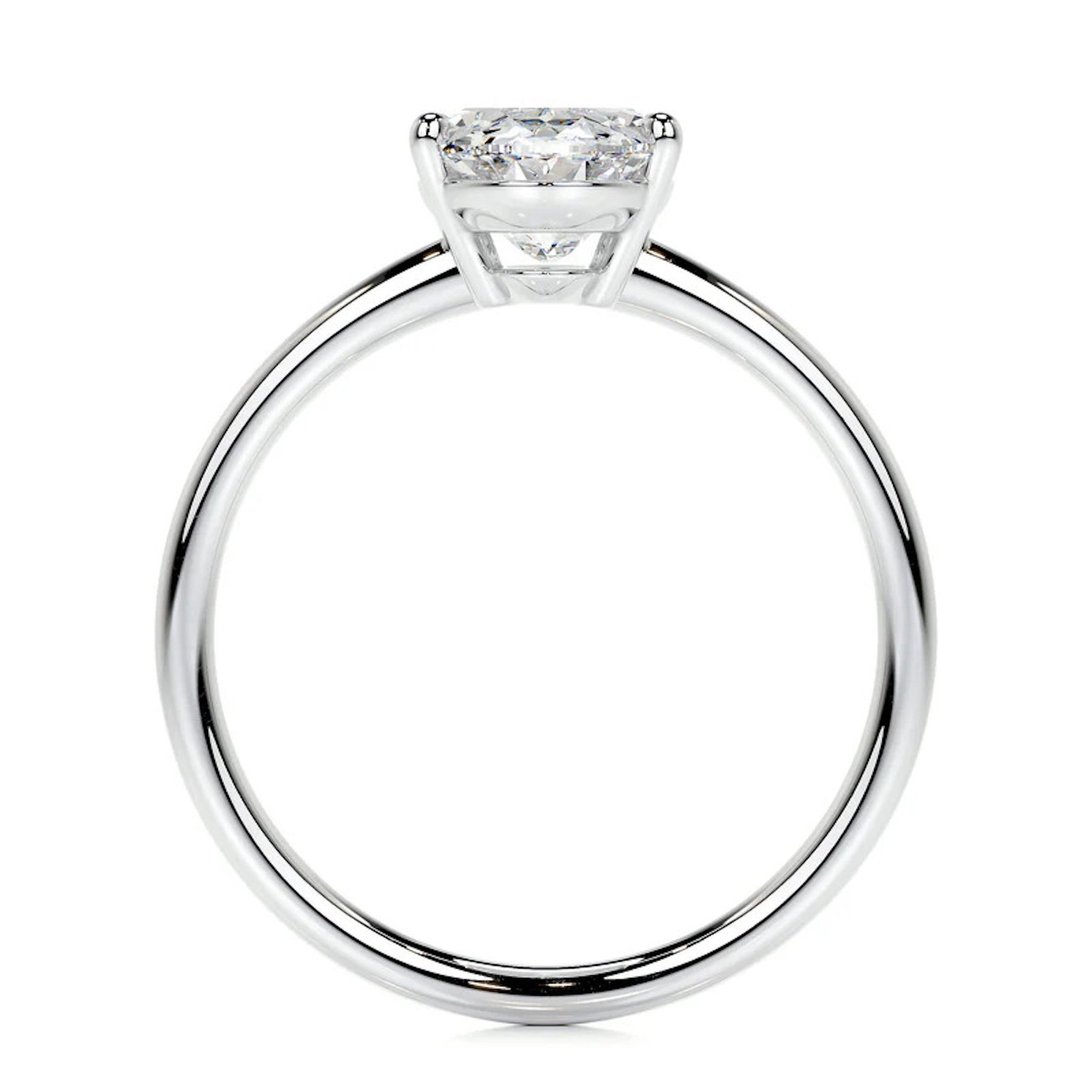 Melden Lisa 14k White Gold Ring Solitaire Center Stone 2.00ct Oval Diamond