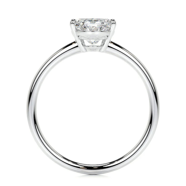 Melden Lisa 18k White Gold Ring Solitaire Center Stone 2.00ct Oval Diamond