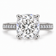Melden Samantha 14k White Gold Ring Cushion Diamond Center Stone 1.22ct Total Diamond