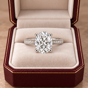 Melden Samantha 14k White Gold Ring Oval Diamond Center Stone 2.22ct Total Diamond