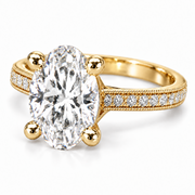 Melden Samantha 14k Gold Ring Oval Diamond Center Stone 2.22ct Total Diamond