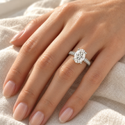 Melden Samantha 14k White Gold Ring Oval Diamond Center Stone 2.22ct Total Diamond